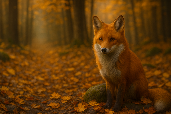 تصویر یک روباه در جنگل